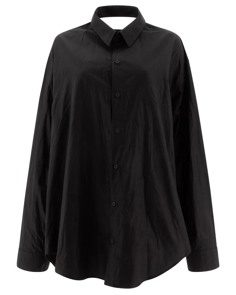 Balenciaga suspendierte" Hemd -Effekt -Kleid Black