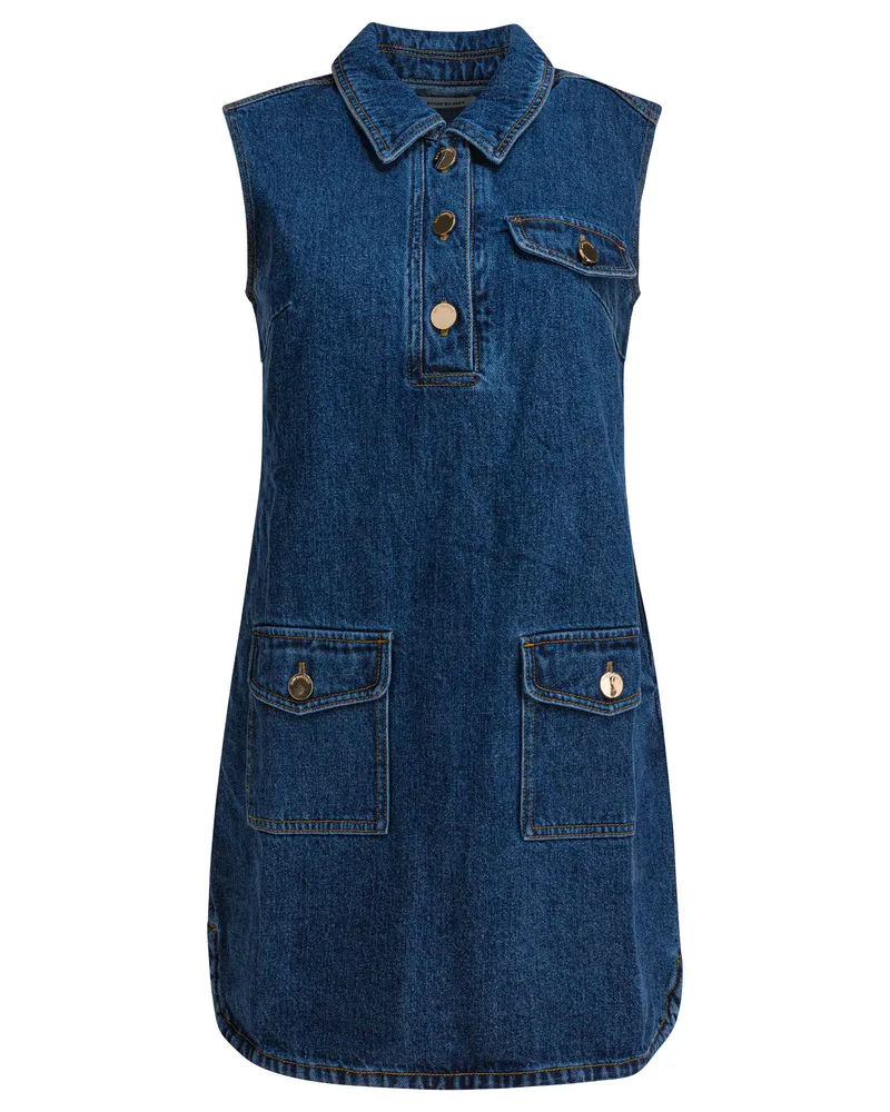 Self-Portrait Kurzes Jeanskleid Blue