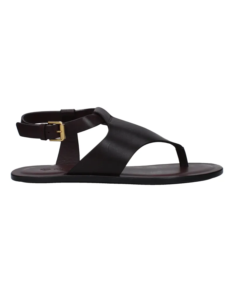 Loro Piana Trani Damens Sandalen aus violettem/pflaumenfarbenem Leder -
