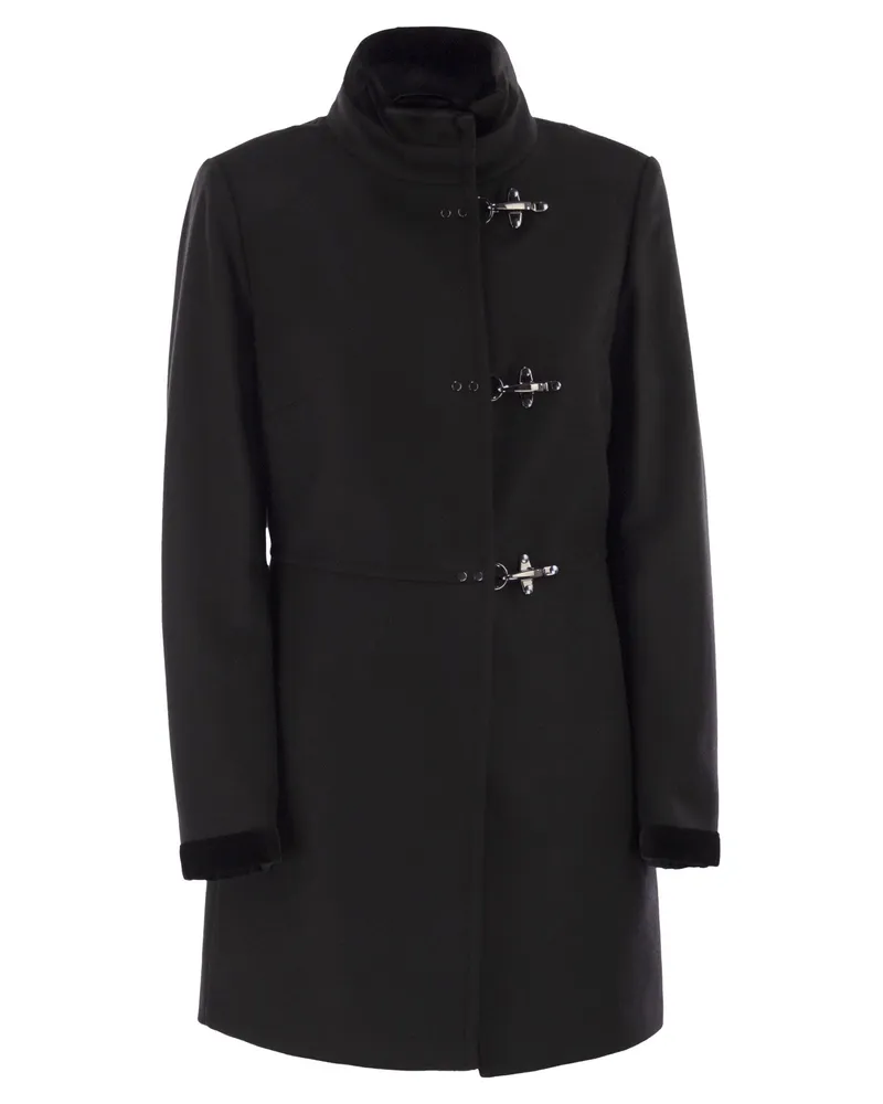 Fay Virginia Mantel in Wolltuch Black