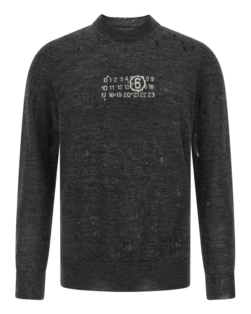 Maison Margiela numerischer Signature MM6' Pullover Gray