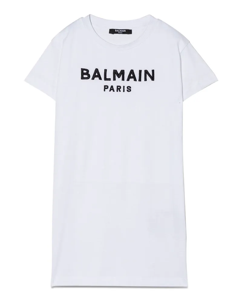 Balmain Kleid mit Logo White