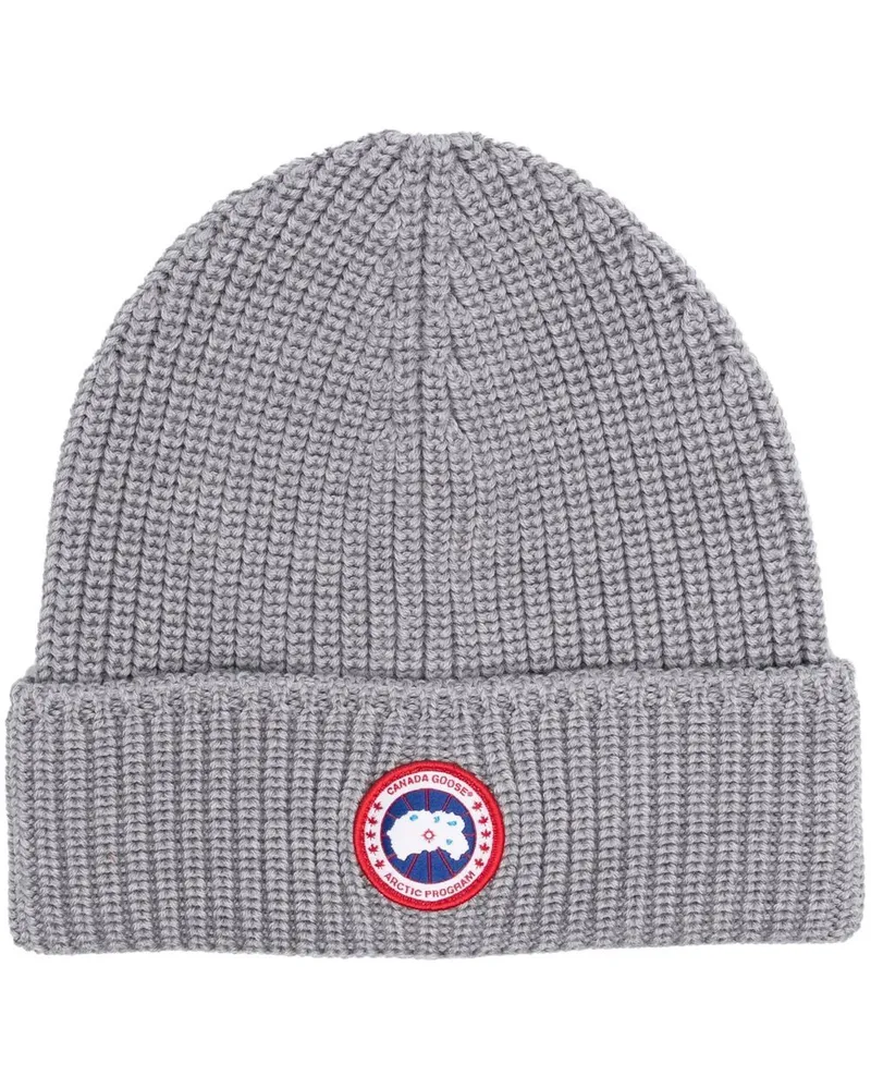Canada Goose Canada Gans Logo Woll Mütze Grey