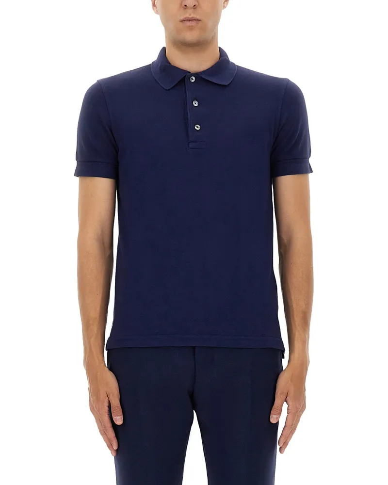 Tom Ford Pique Polo Blue