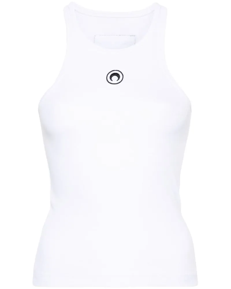 Marine Serre Moon -Baumwoll -Tanktoper White