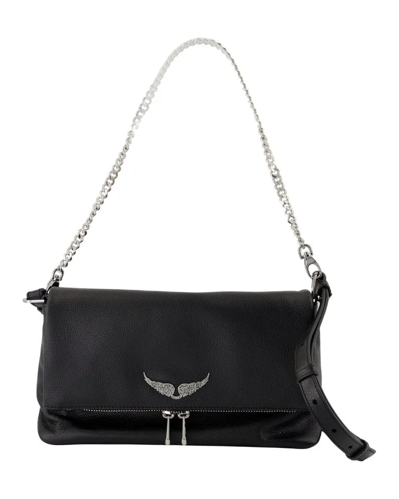Zadig & Voltaire Rocky II Crossbody  Leder schwarz Schwarz