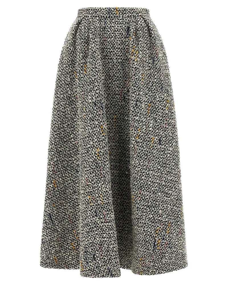 Alessandra Rich Tweed Rock White