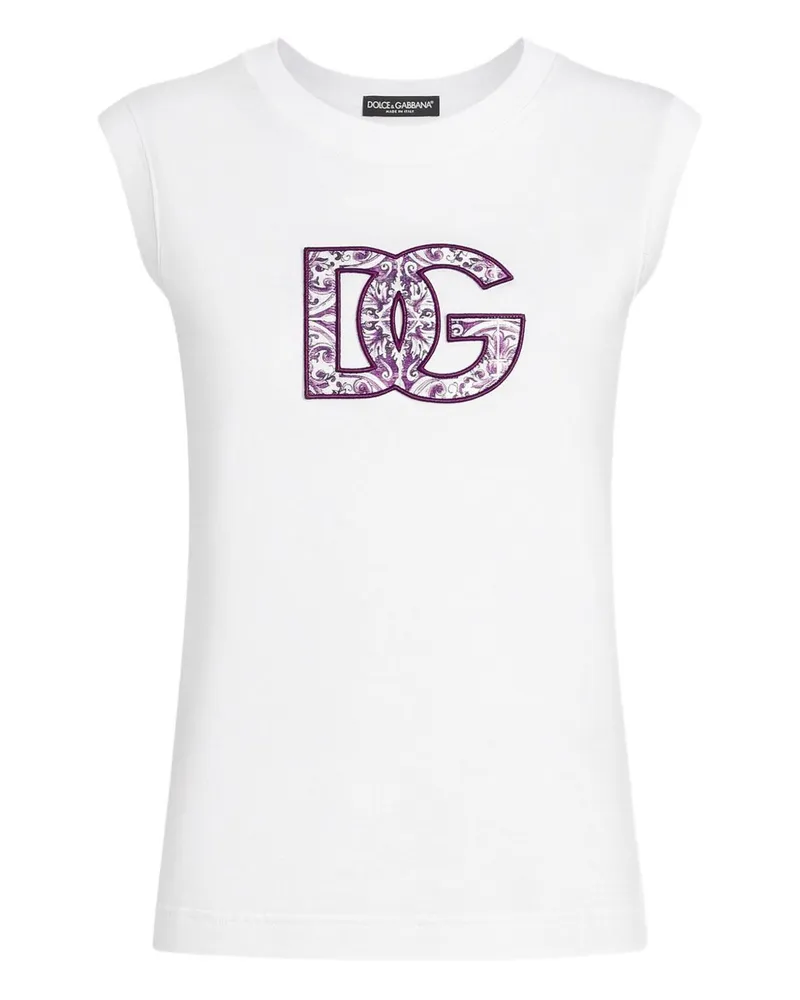 Dolce & Gabbana Logo Baumwoll -T -Shirt White