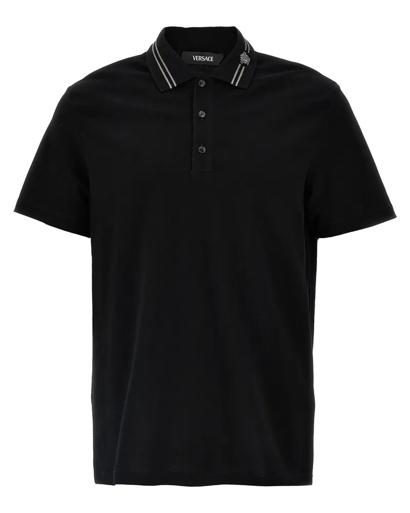 Versace Medusa Stickerei' Polo -Shirt Black