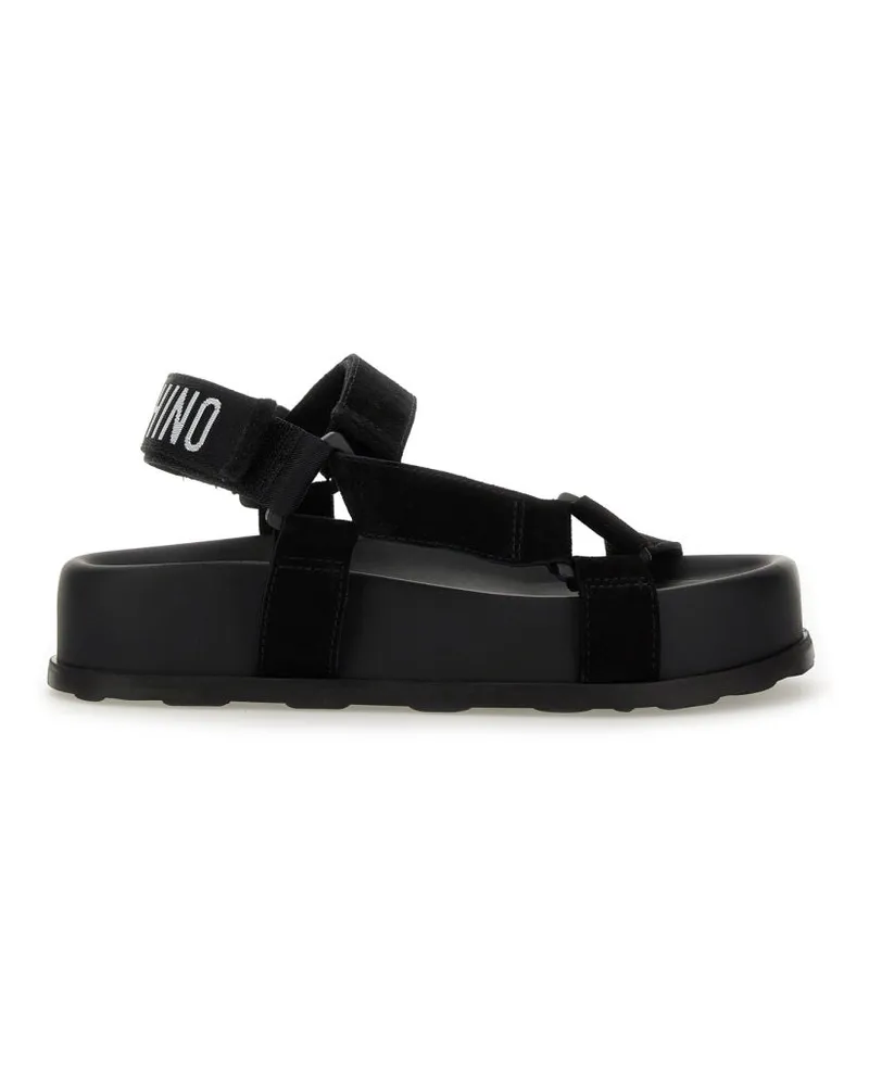 Moschino Sandale mit Logo Black