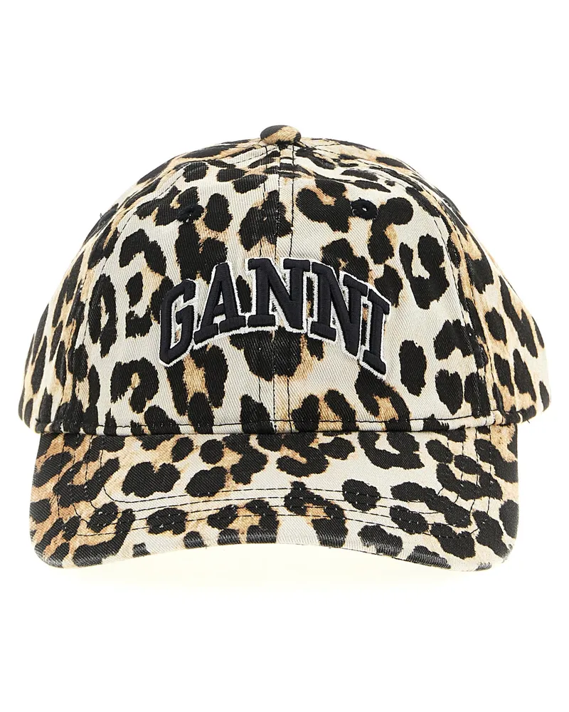 Ganni Stickerei-Kappe Brown