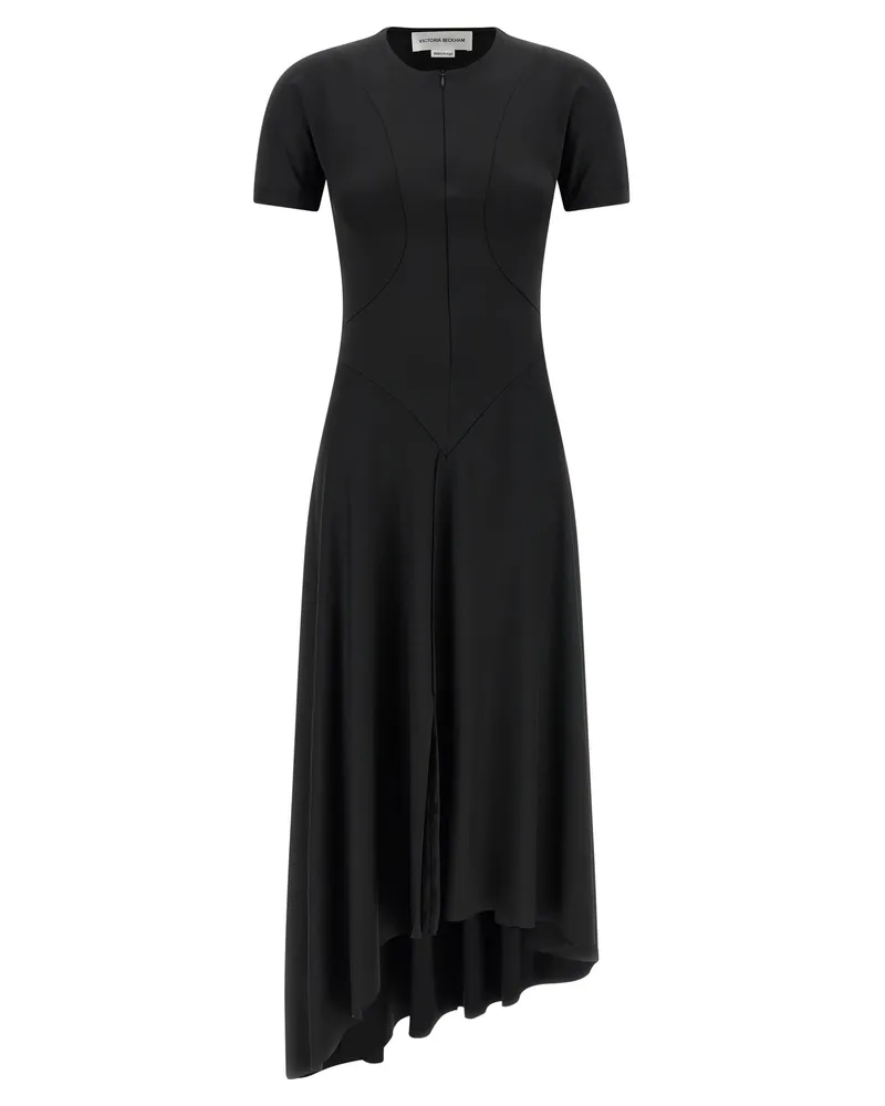 Victoria Beckham Kleid mit Reißverschluss vorne Black