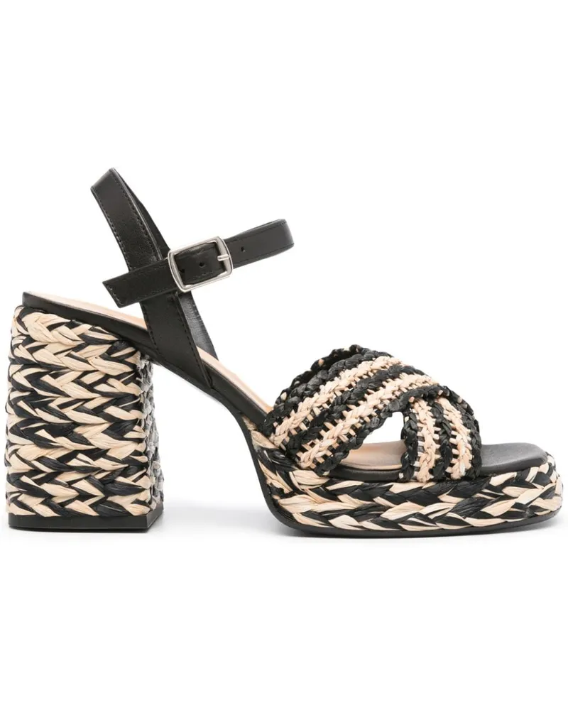Castañer Vicen Raffia Heel Sandalen Black