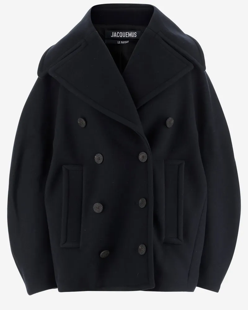 Jacquemus Doppelbrust Jacke in jungfräulicher Wolle Blue