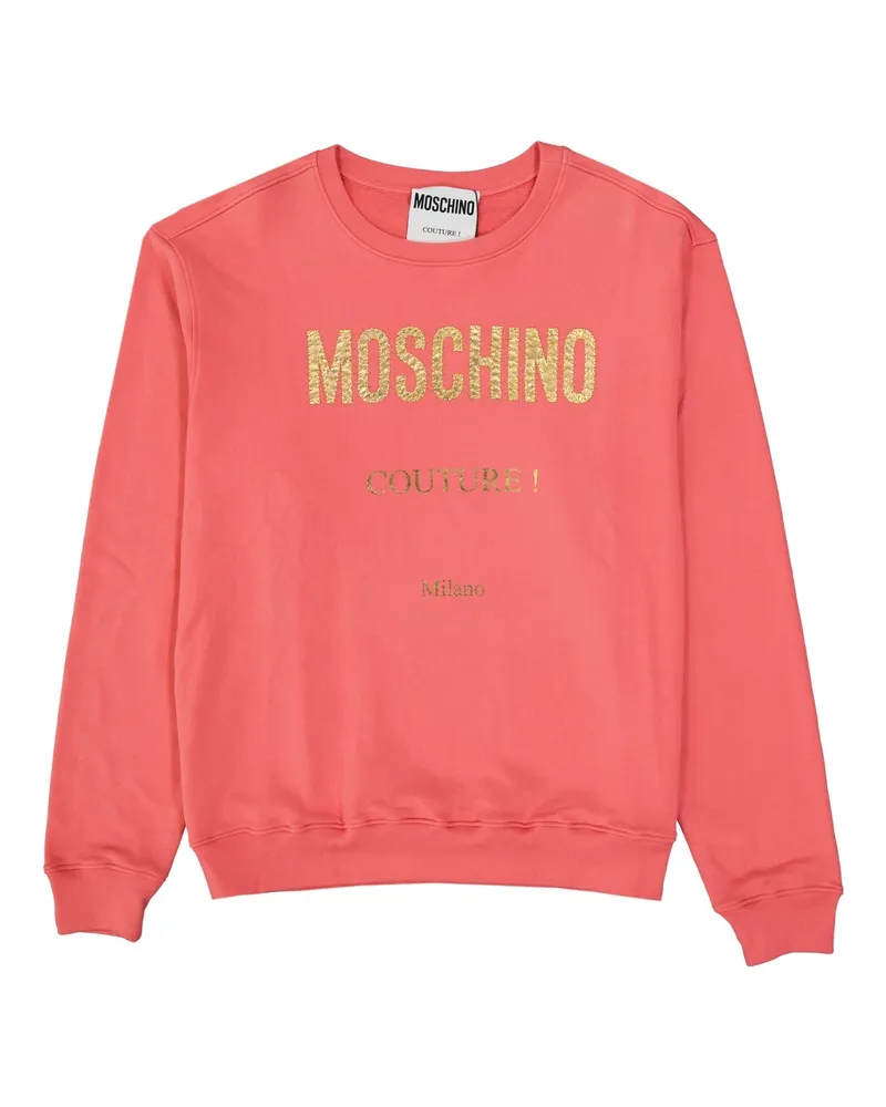 Moschino Couture Cotton Logo Sweatshirt Rosa