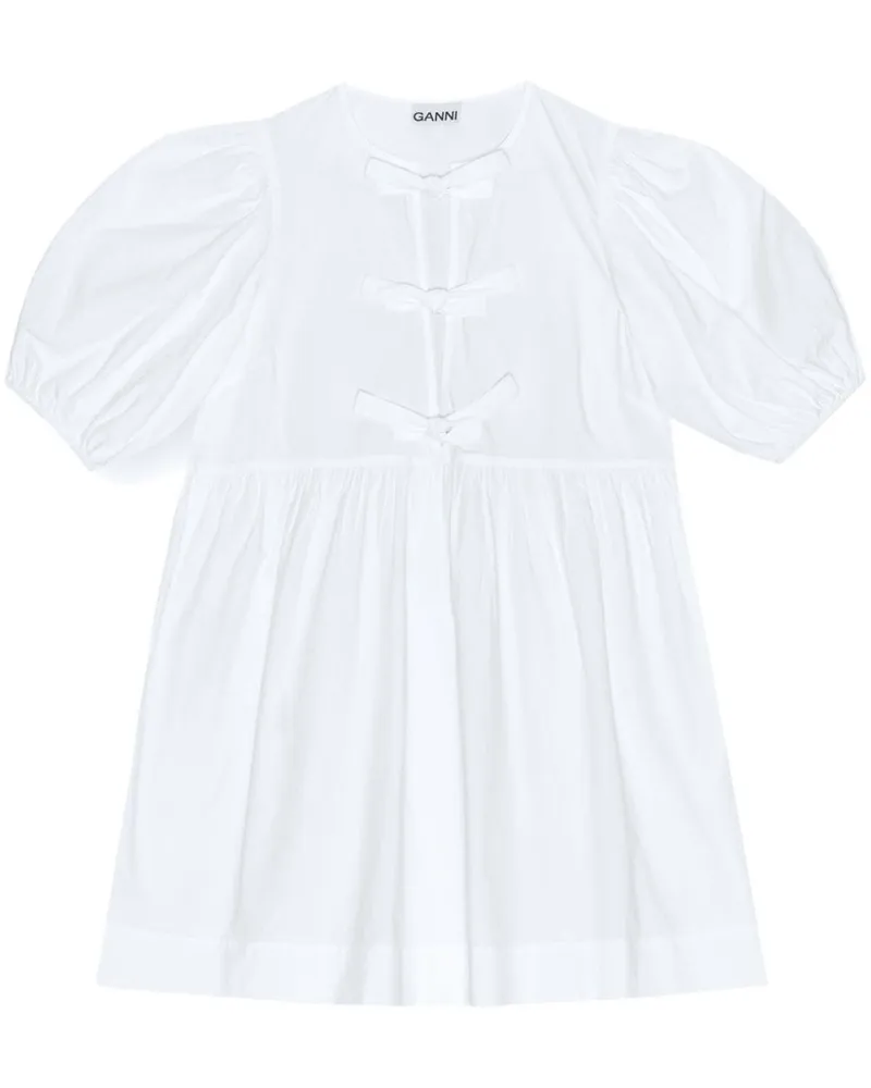 Ganni Minikleid aus Bio-Baumwolle White