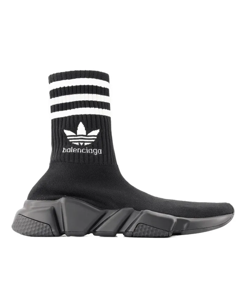 Balenciaga Geschwindigkeit LT Adidas Sneakers  Schwarz/Logo Weiß Black