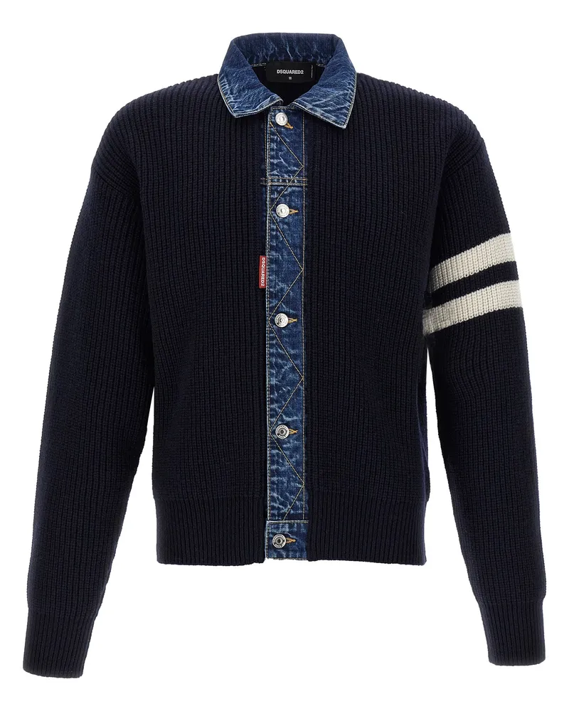 Dsquared2 Denim Mix' Strickjacke Blue
