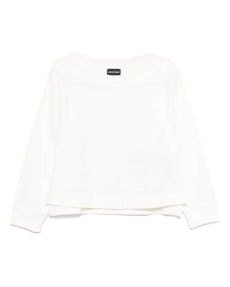 Emporio Armani Bio -Baumwoll -Sweatshirt White