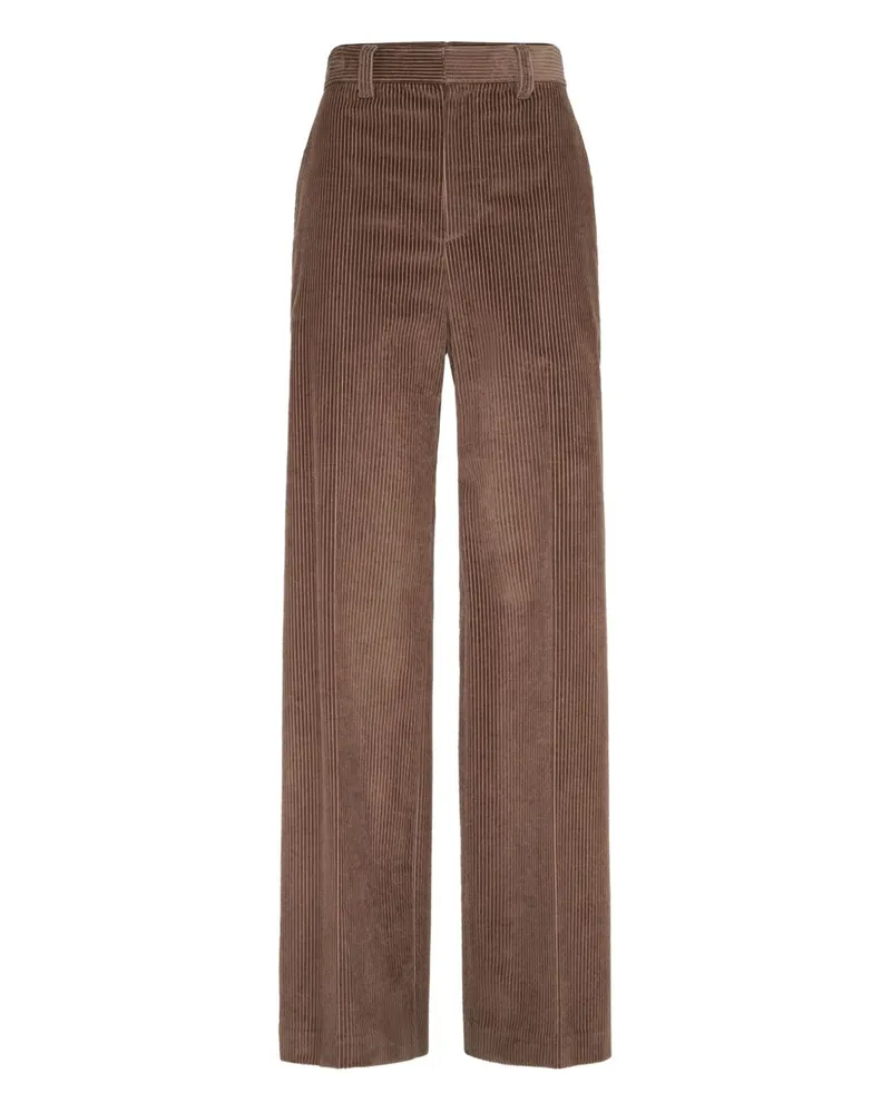 Brunello Cucinelli Wide -Bein -Baumwollhose Brown