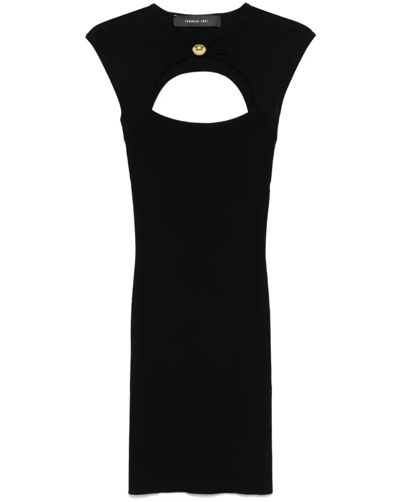 Federica Tosi kurzes Kleid mit Ausschnitt Nero