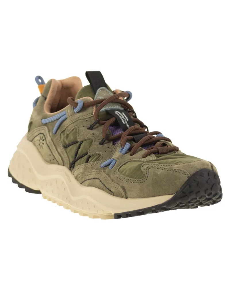 Flower MOUNTAIN Yamabushi Sneakers aus Wildleder und technischem Stoff Turtledove