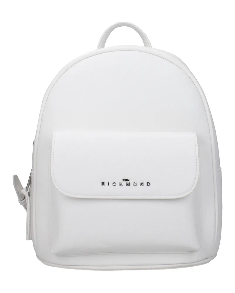 John Richmond Damens Reißverschlüsse und Taschen aus weißem/optisch weißem Polyurethan -