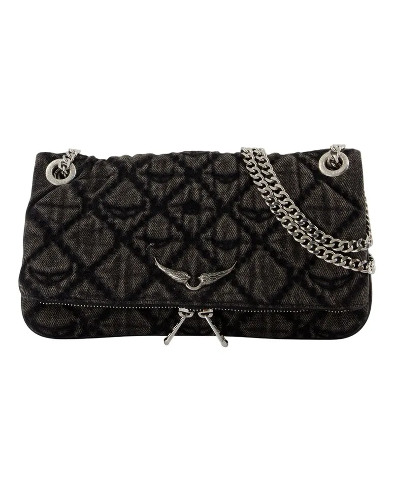 Zadig & Voltaire Brieftasche am Kettengestein II  Baumwoll dunkelgrau Grau