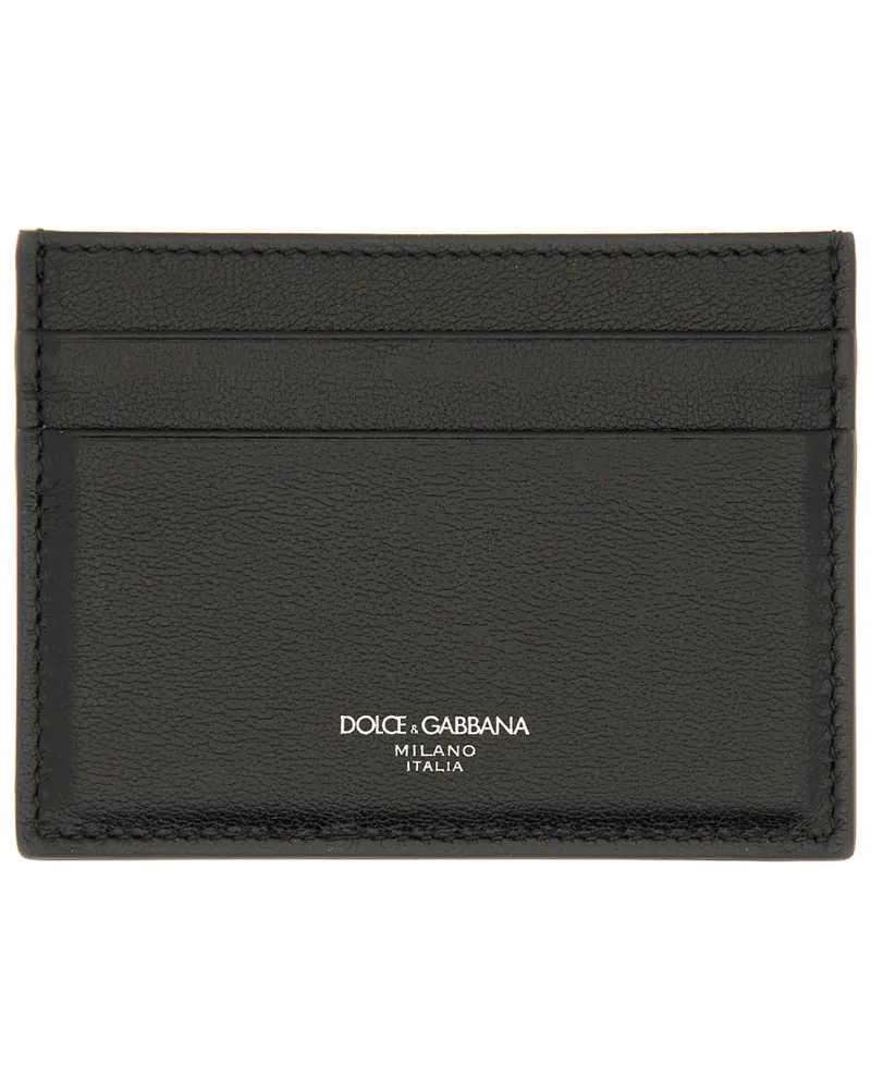 Dolce & Gabbana Calfskin Lederkartenhalter Black