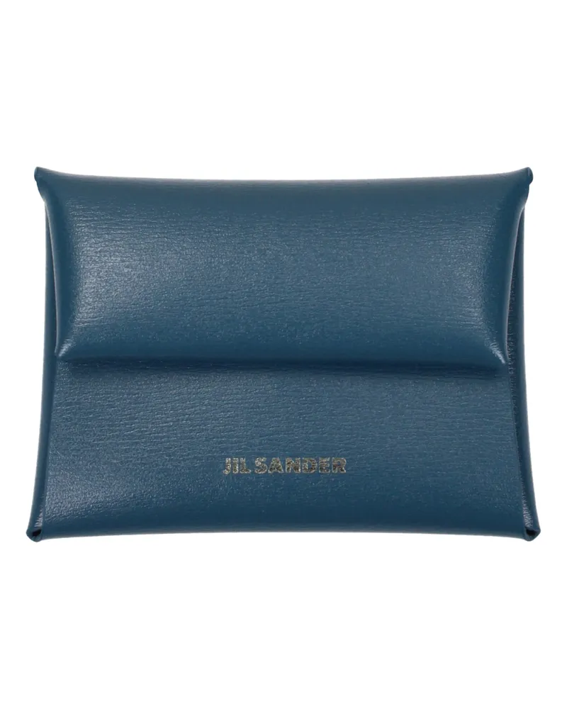 Jil Sander Gefaltete Geldbörse Damen Blau/Marineblaues Leder -