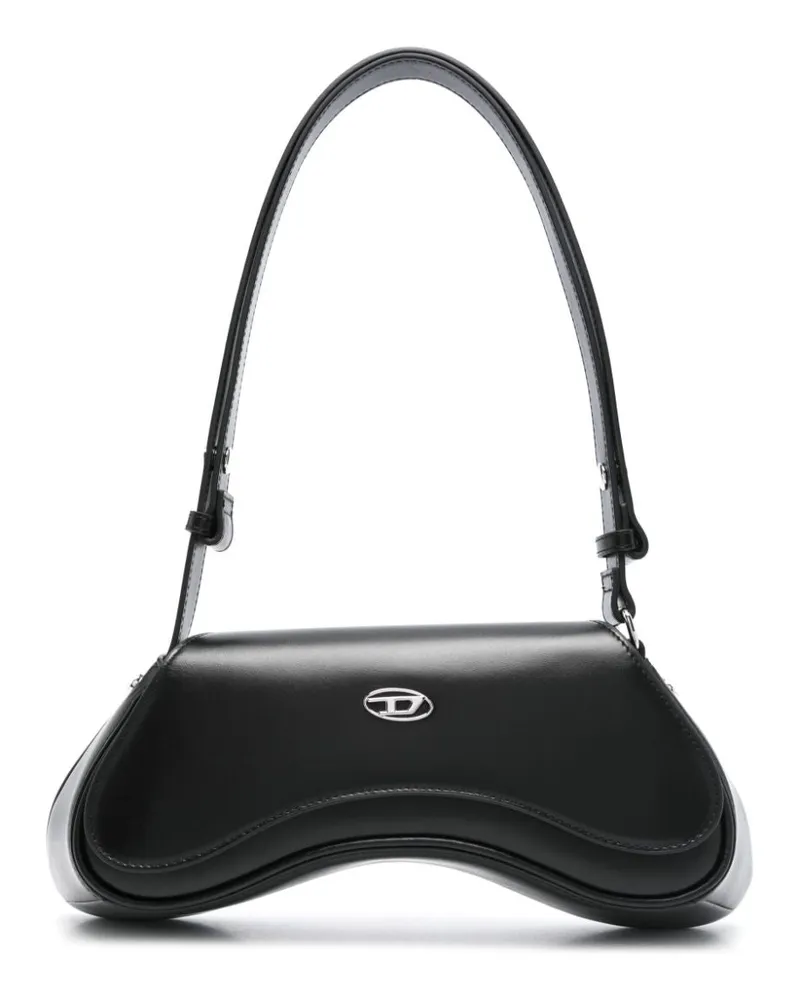Diesel spielen Leder -Crossbody -Tasche Black