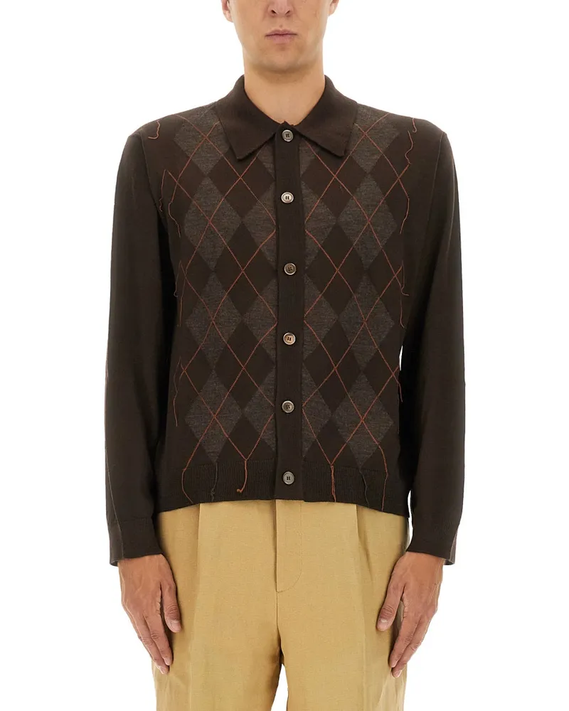 Our Legacy Unser Legacy Polo -Hemd "Pub Argyle Brown