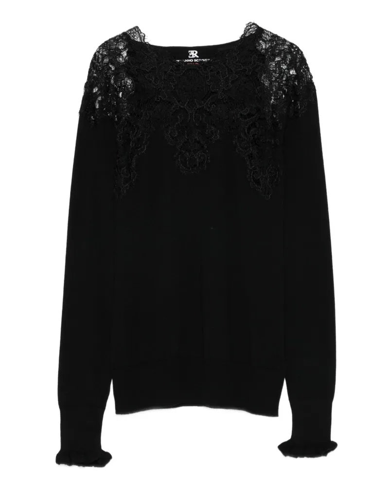 Ermanno Scervino Lace Woll Wollpullover Black