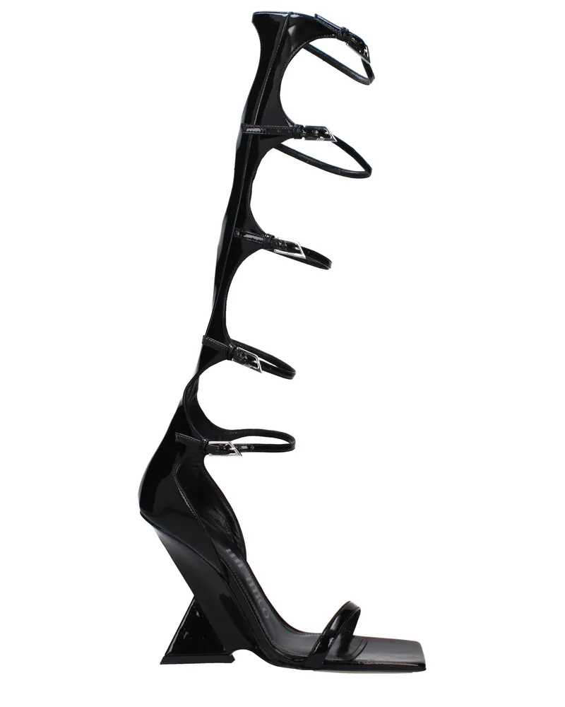 ATTICO Die Attico Grace Damens Stiefel Lack Schwarz -