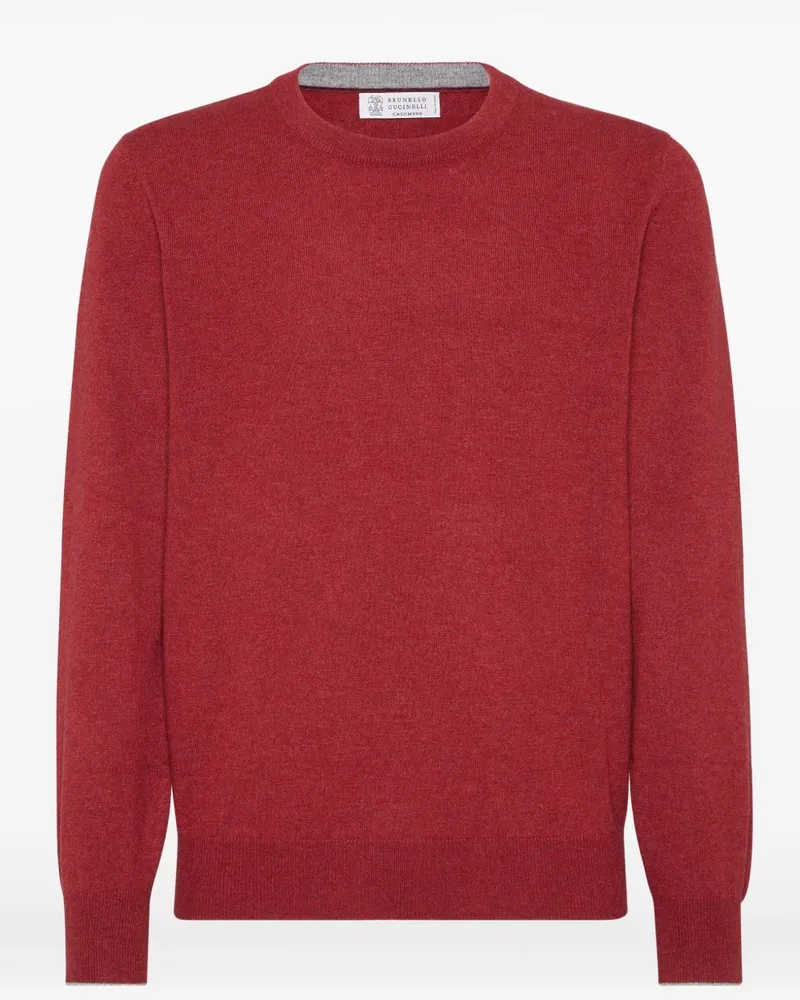 Brunello Cucinelli Cashmere Crewneck -Pullover Red