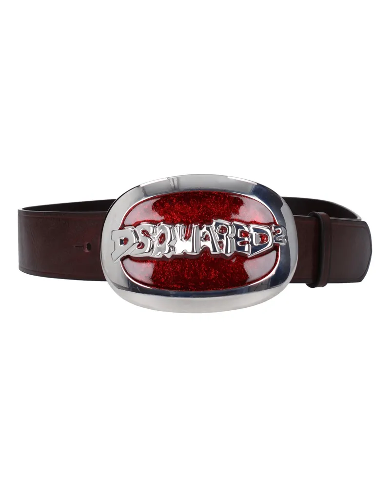 Dsquared2 Frauen 's Gürtel Leder braun/rot -