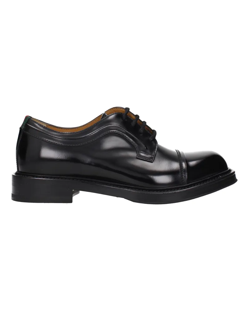 Gucci Herrens Derby aus schwarzem Leder -