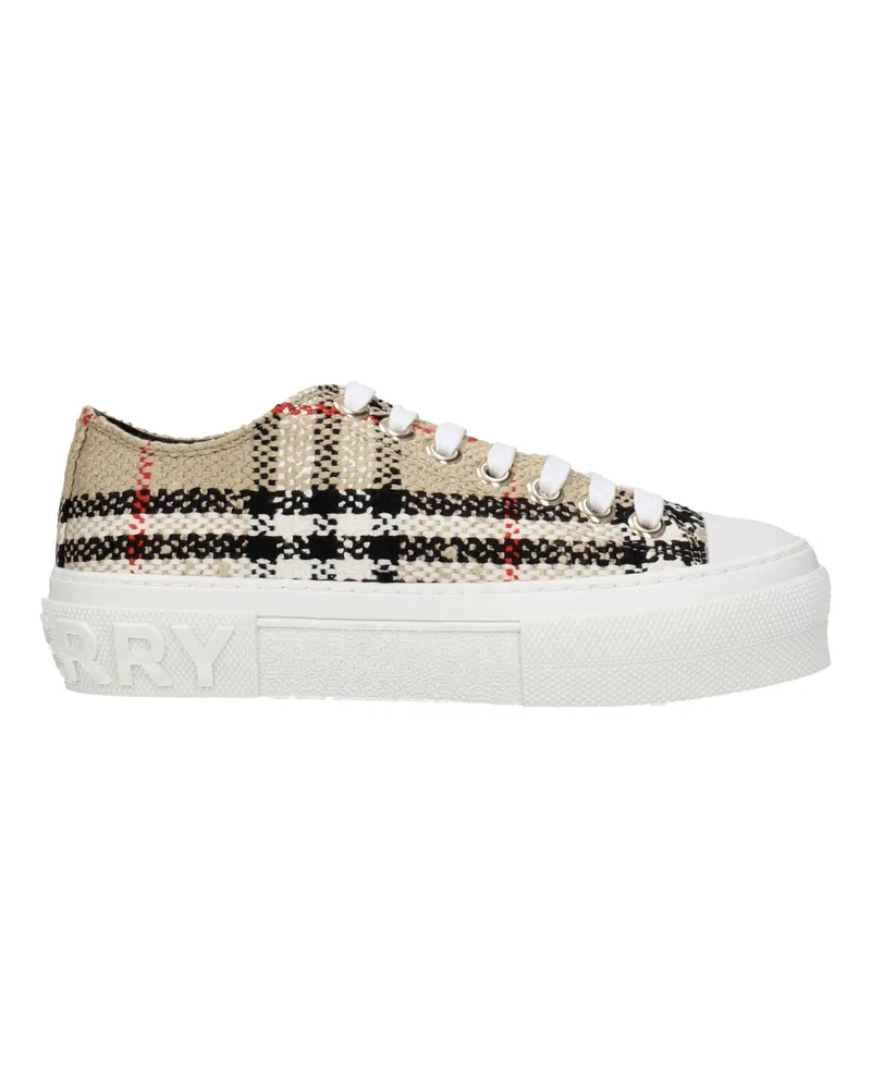 Burberry Damens Sneakers Stoff Beige/Mehrfarbig -