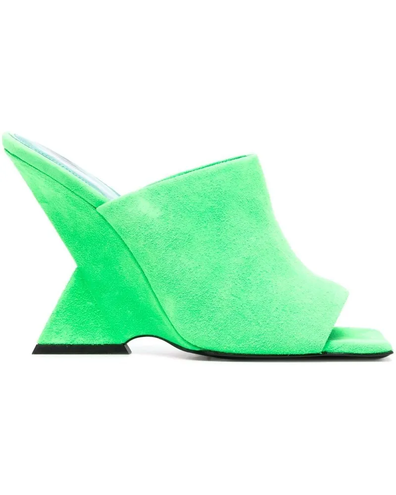 ATTICO Der Attico Cheope Suede Maultiere Green