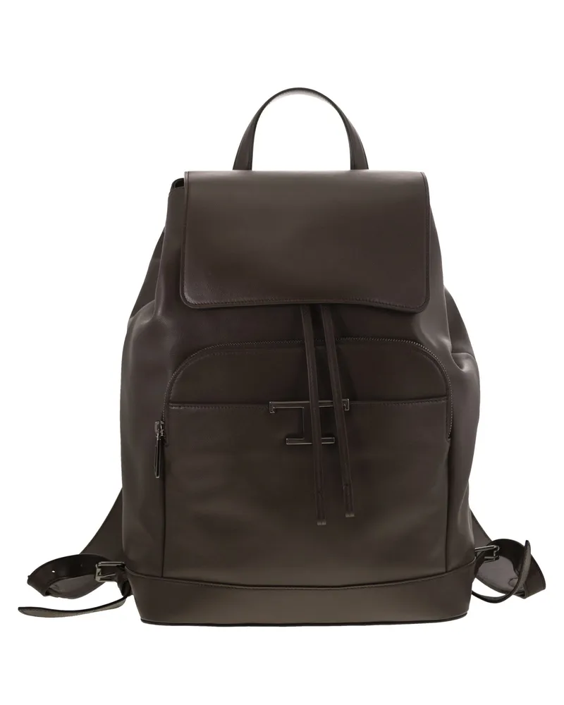 TOD'S Tod 's T zeitloser mittelgroßer Lederrucksack Brown