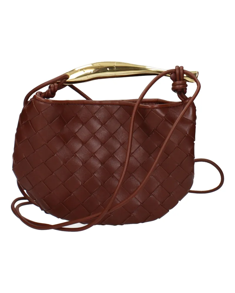 Bottega Veneta Damens Sardine Umhängetaschen Braun/Sapeli-Leder -