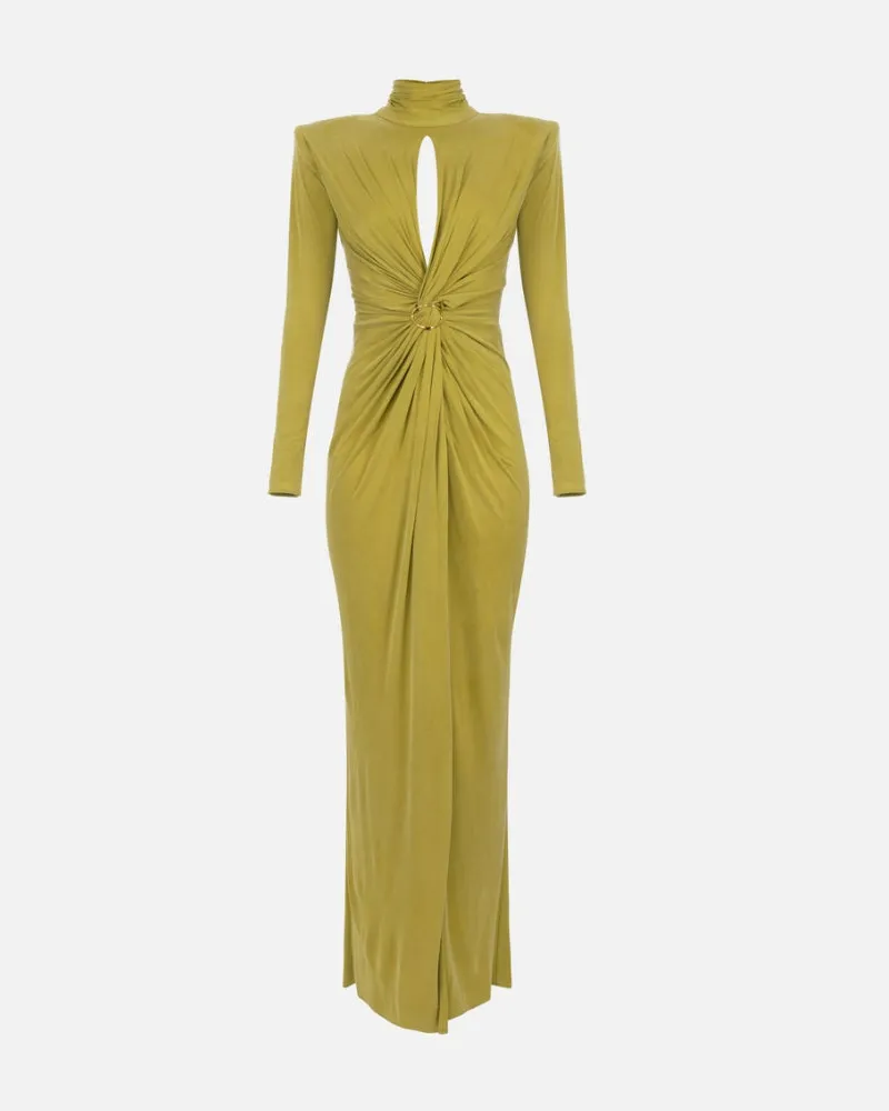 Elisabetta Franchi Red Teppich Kleid mit Vorhängen Green