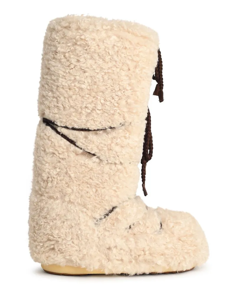 Moon Boot Mondboot Ecru Faux Pelf Stiefel Ivory