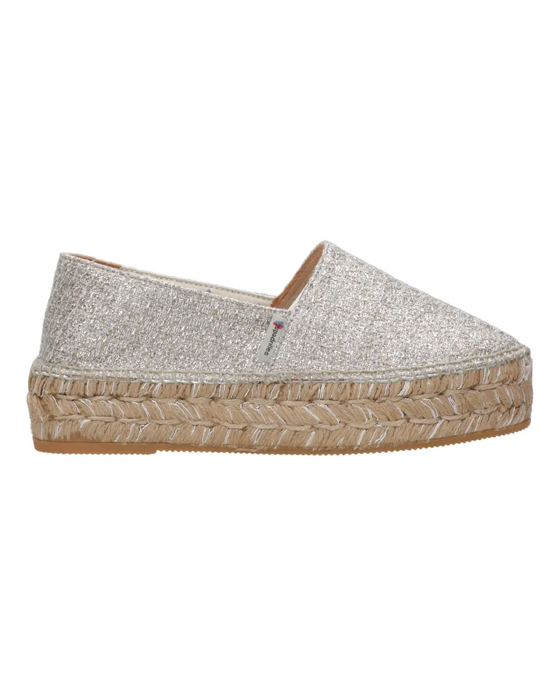 Espadrilles flache Schuhe Silber Silver