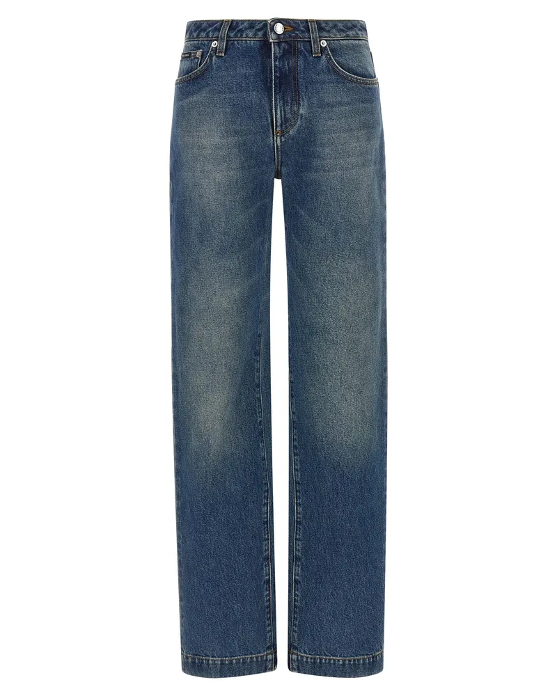 Dolce & Gabbana Logo Tag Jeans Blue