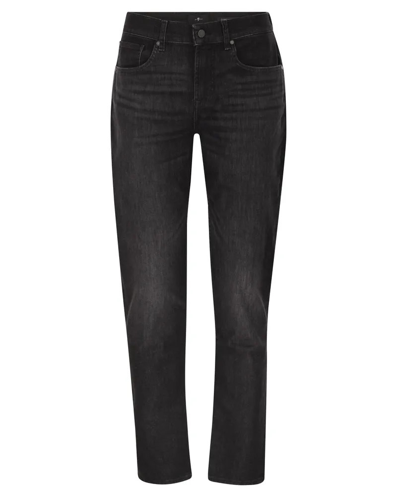 7 for all mankind Slimmy Tapered Skinny Jeans mit mittlerer Taille Black