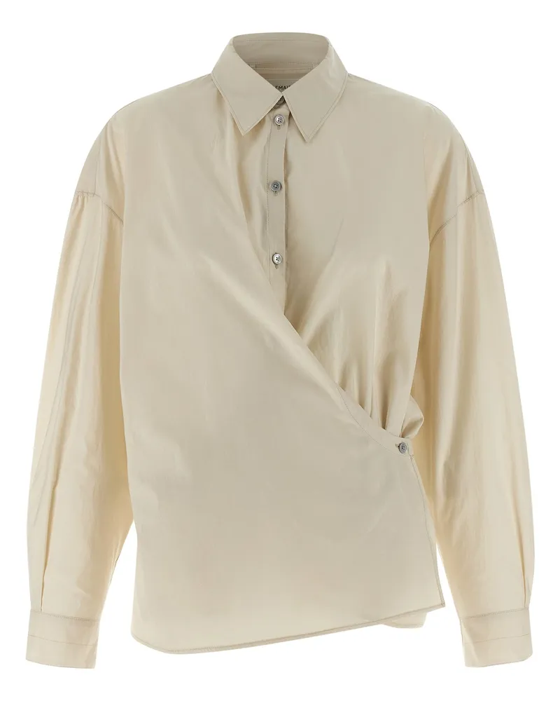 Christophe Lemaire gerade Kragen verdrehte' Hemd Beige