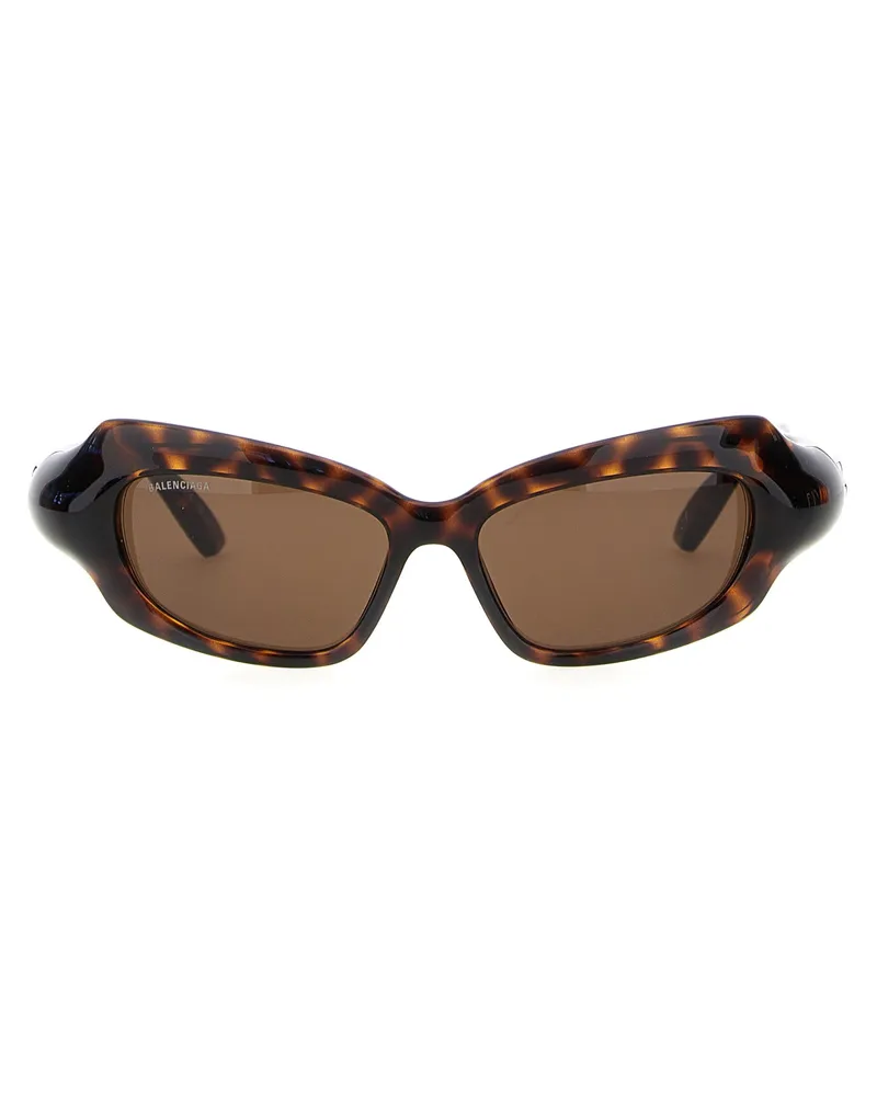 Balenciaga Palazzo Rechteck' Sonnenbrille Braun