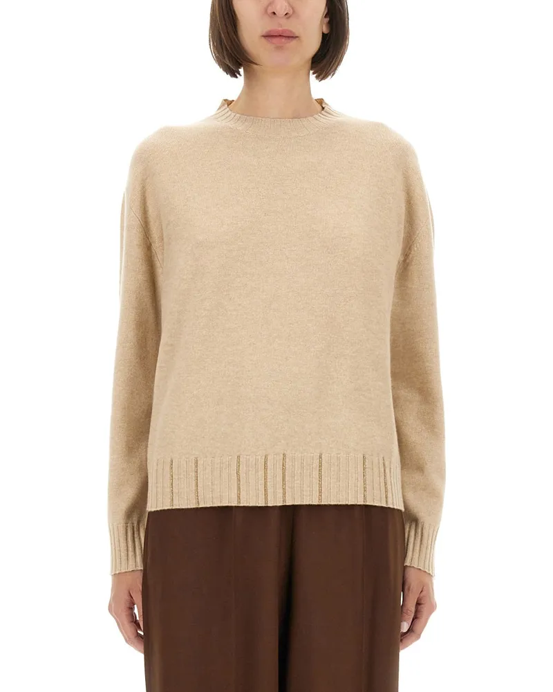 Fabiana Filippi Wolle, Seide und Kaschmirpullover Beige