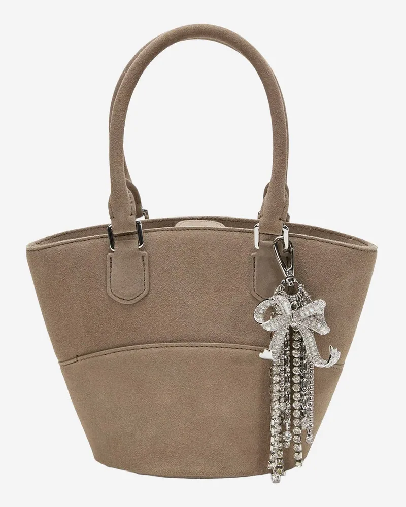 Self-Portrait Selbstporträt-Wildledertasche mit Anhängern Grey